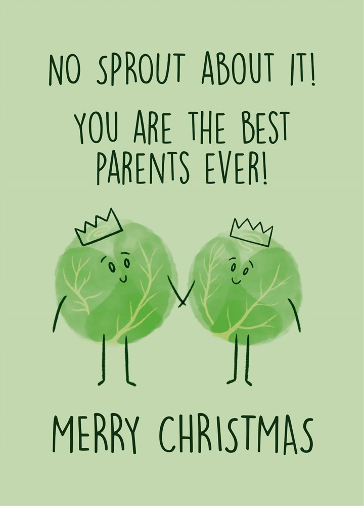 No Sprout Best Parents Christmas Card