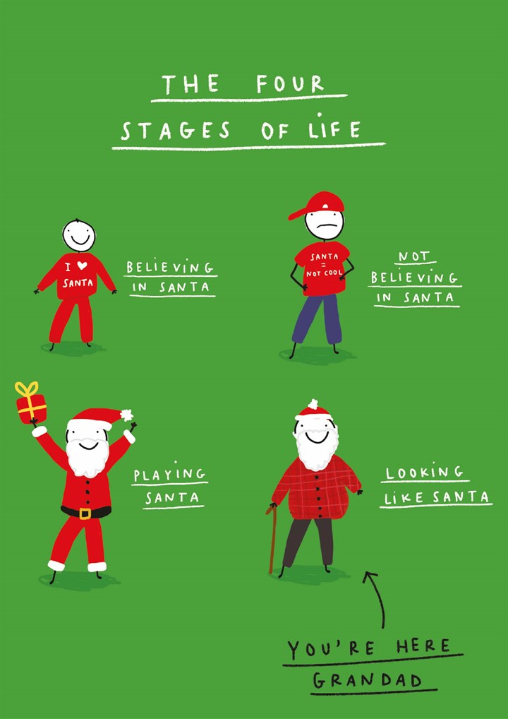 Grandad Four Stages Of Life Christmas Card
