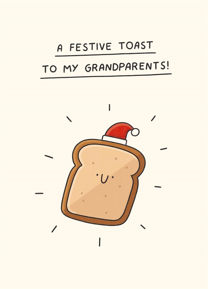 Grandparents Festive Toast Christmas Card