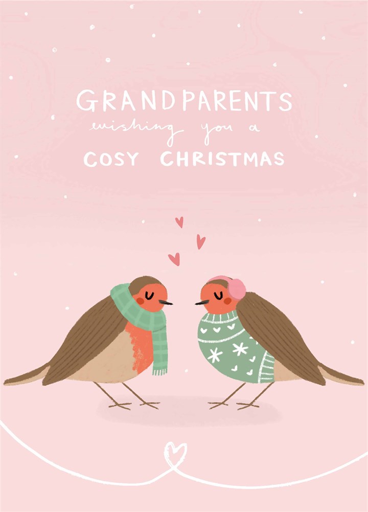 Grandparents Cosy Robin Christmas Card