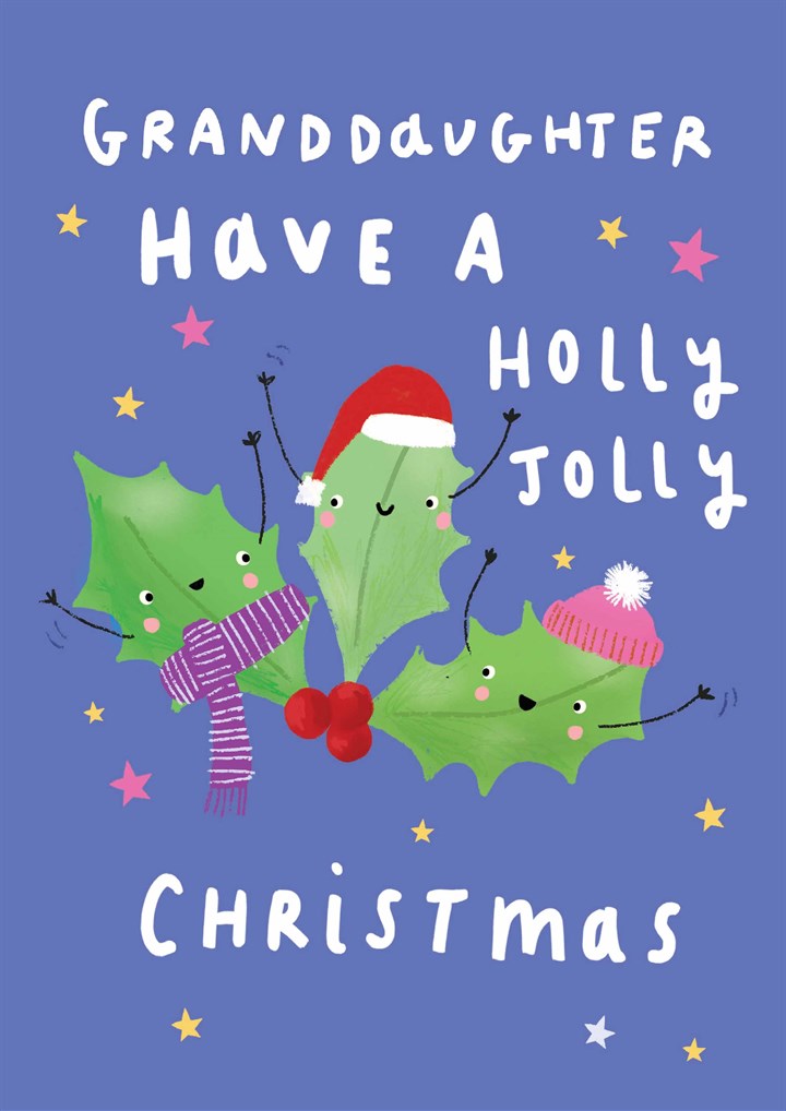 Granddaughter Holly Jolly Christmas Card