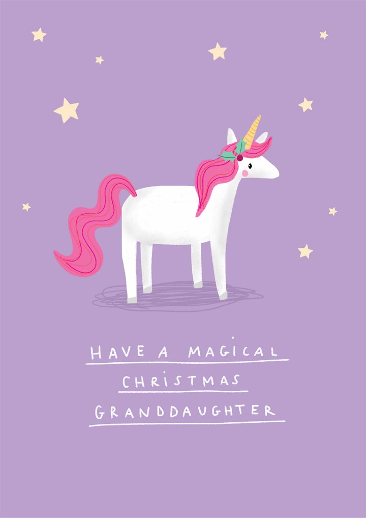Granddaughter Unicorn Christmas Card