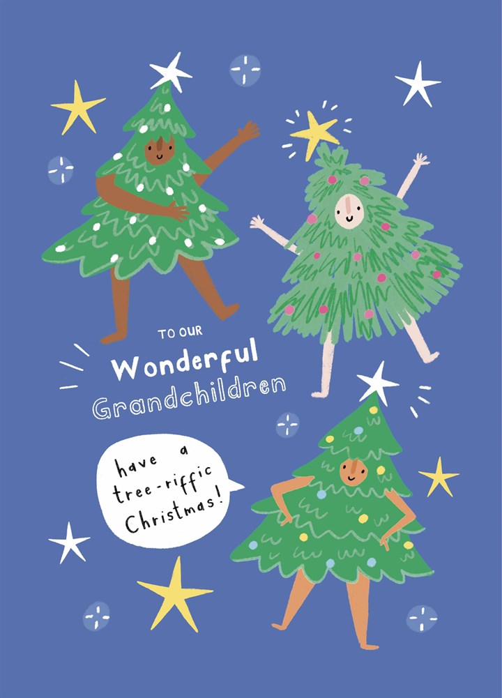 Grandchildren Tree-riffic Christmas Card