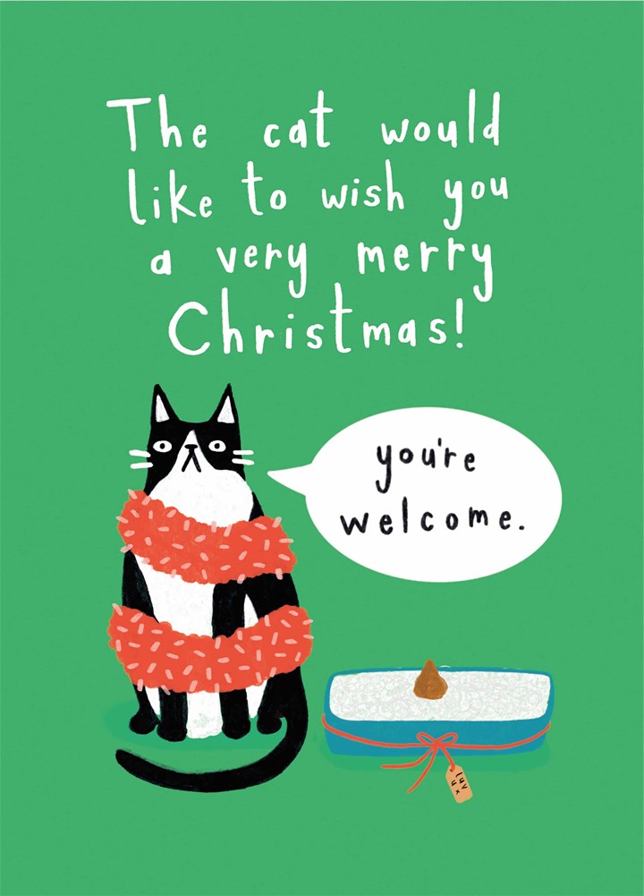 Cat Poo Christmas Card