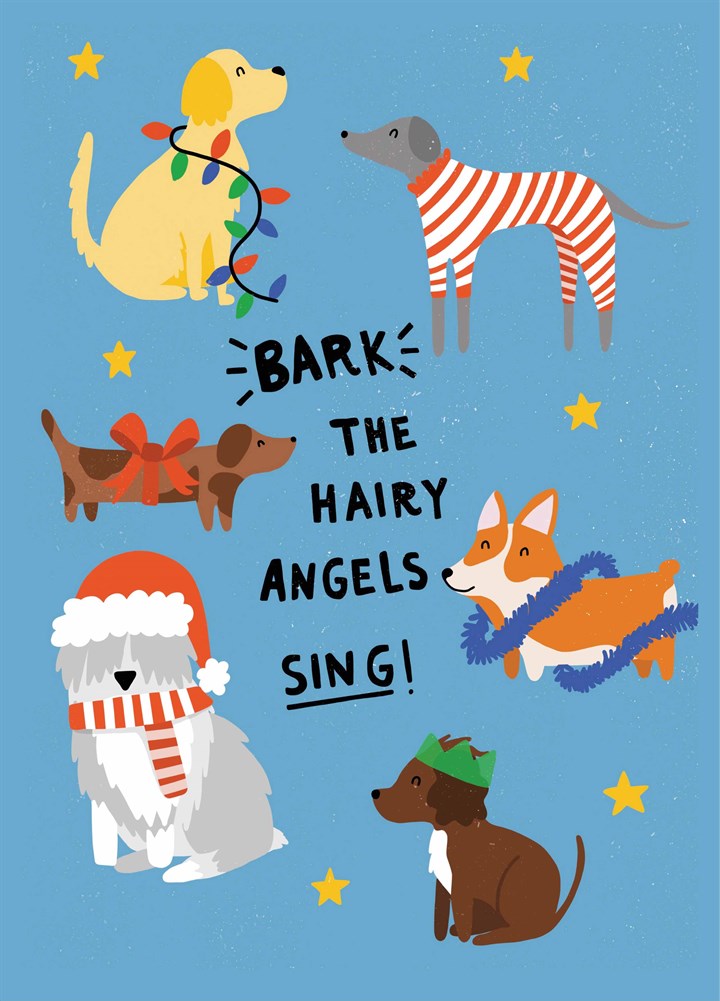 Hairy Angels Dog Christmas Card