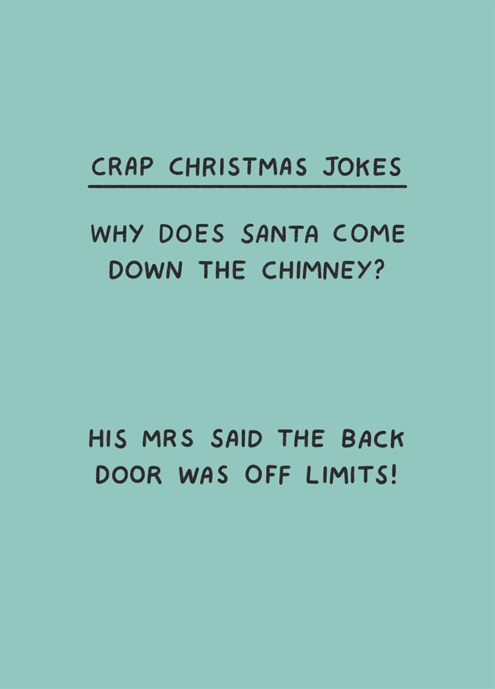 Back Door Crap Christmas Joke Card