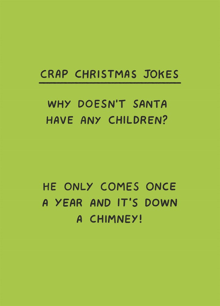 Down A Chimney Crap Christmas Joke Card