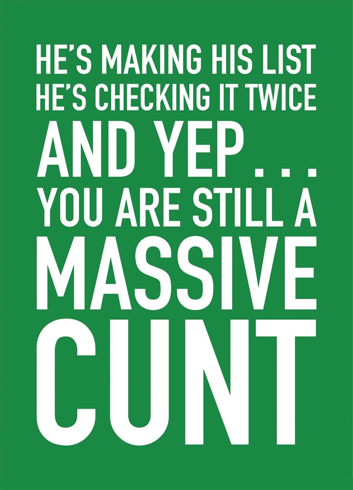 Massive Cunt Christmas Card