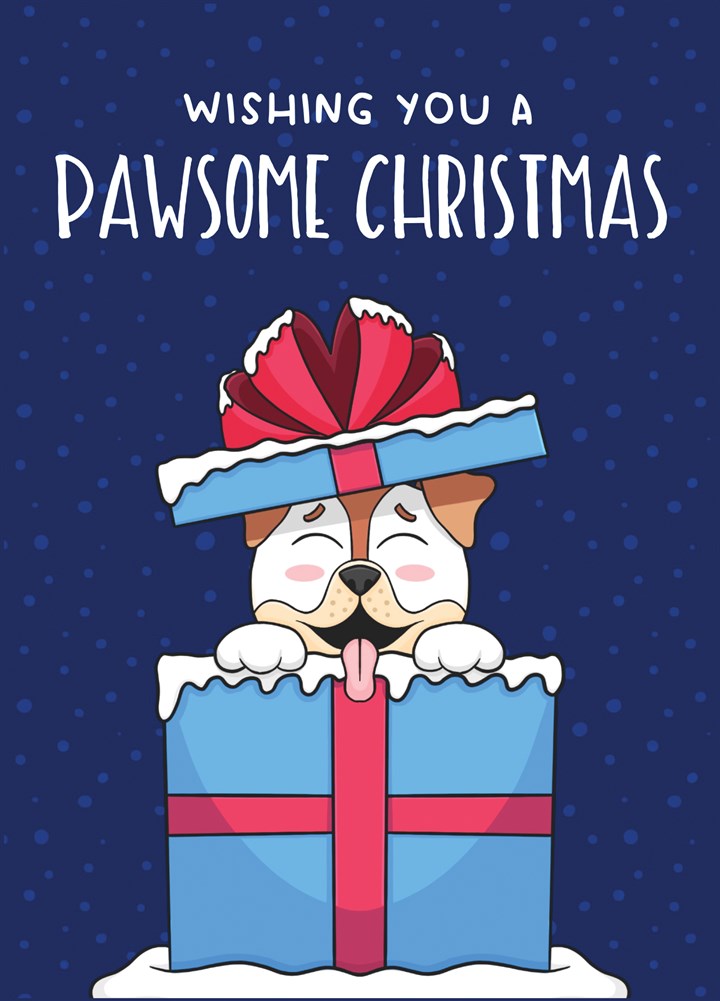 Pawsome Dog Christmas Card