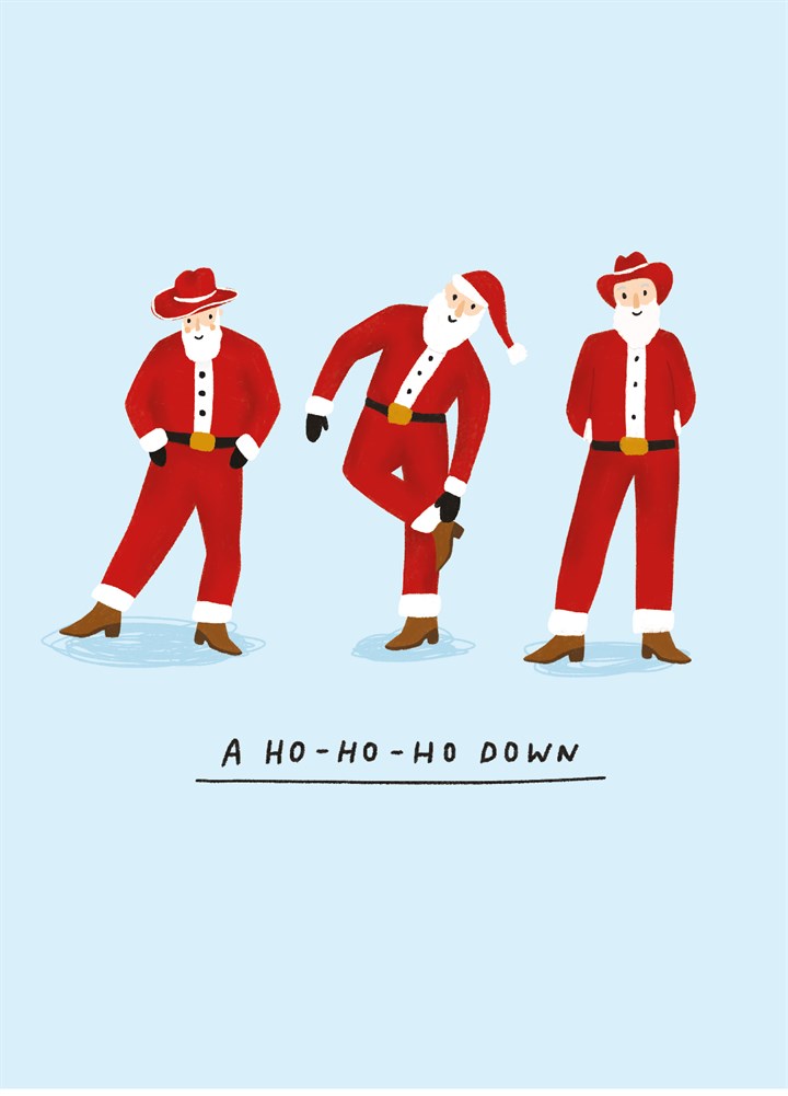 Ho-ho-ho Down Christmas Card