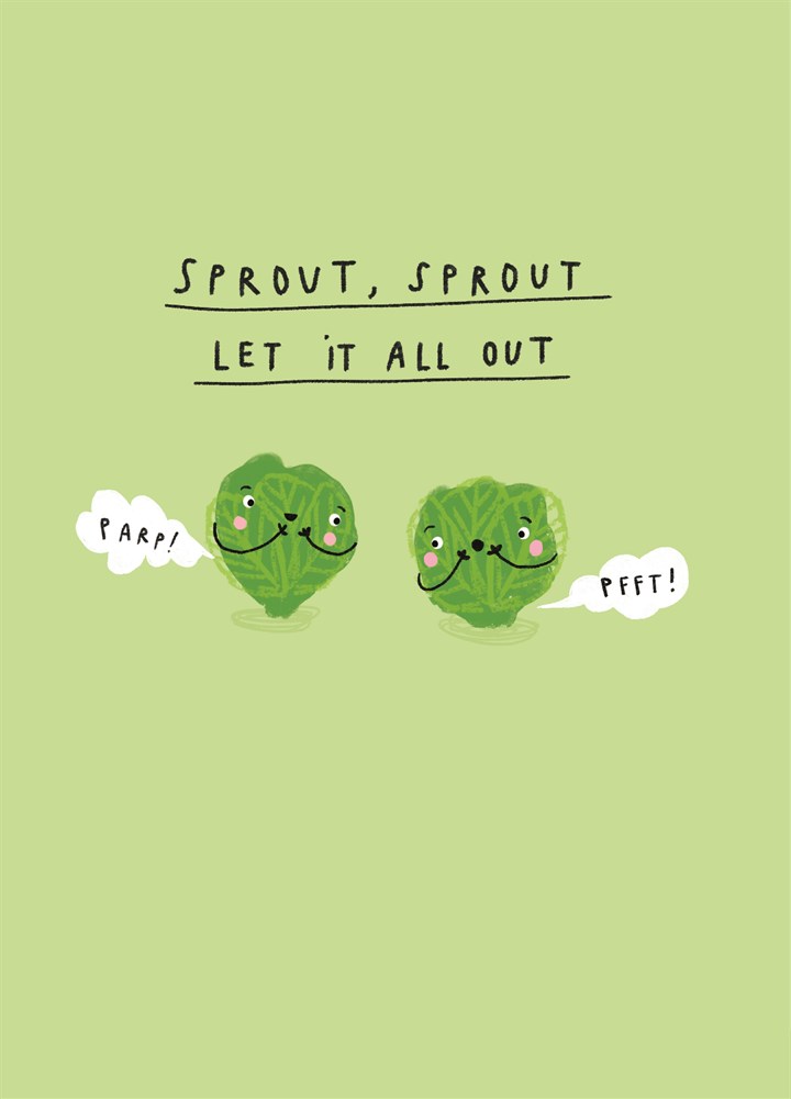 Let It All Out Sprouts Christmas Card