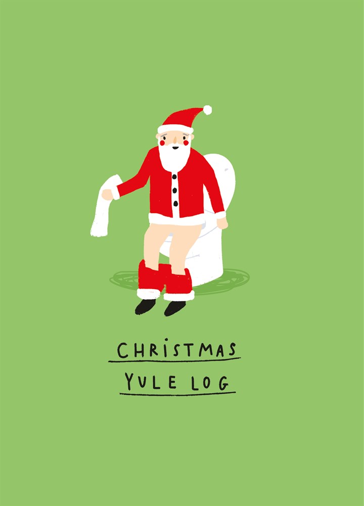 Santa's Yule Log Christmas Card