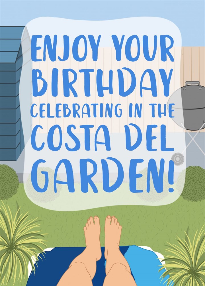 Costa Del Garden Birthday Card