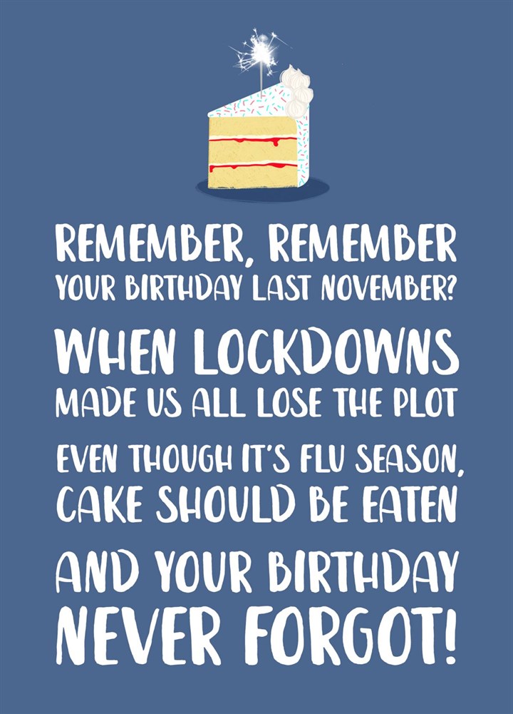 Remember Remember November Birthday Card