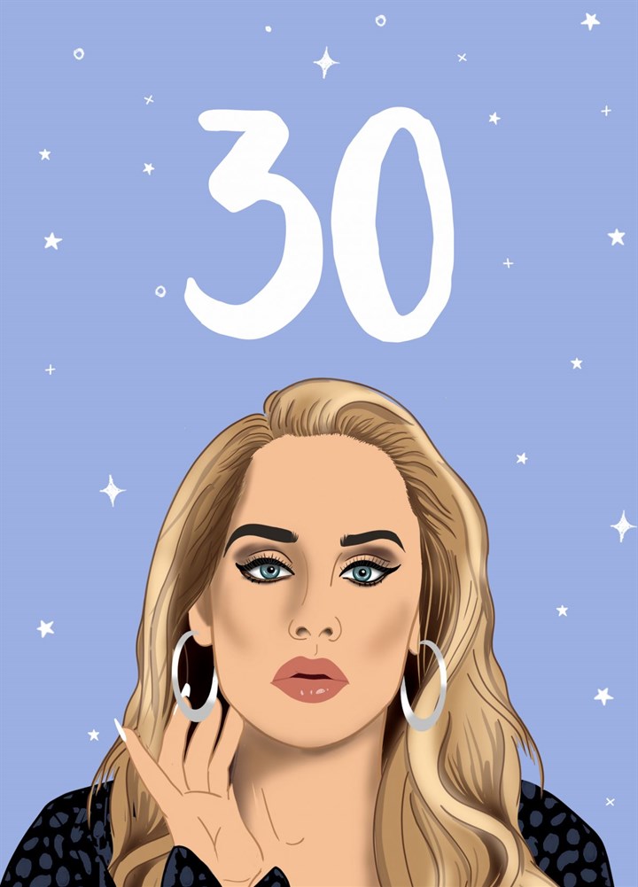 Adele Inspired 30th Birthday Card