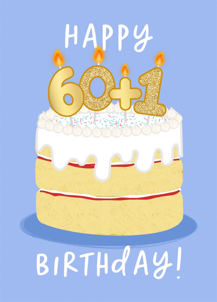 60+1 Birthday Card (61st Birthday) Card