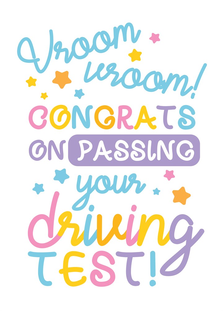 Congrats On Passing Your Driving Test Card