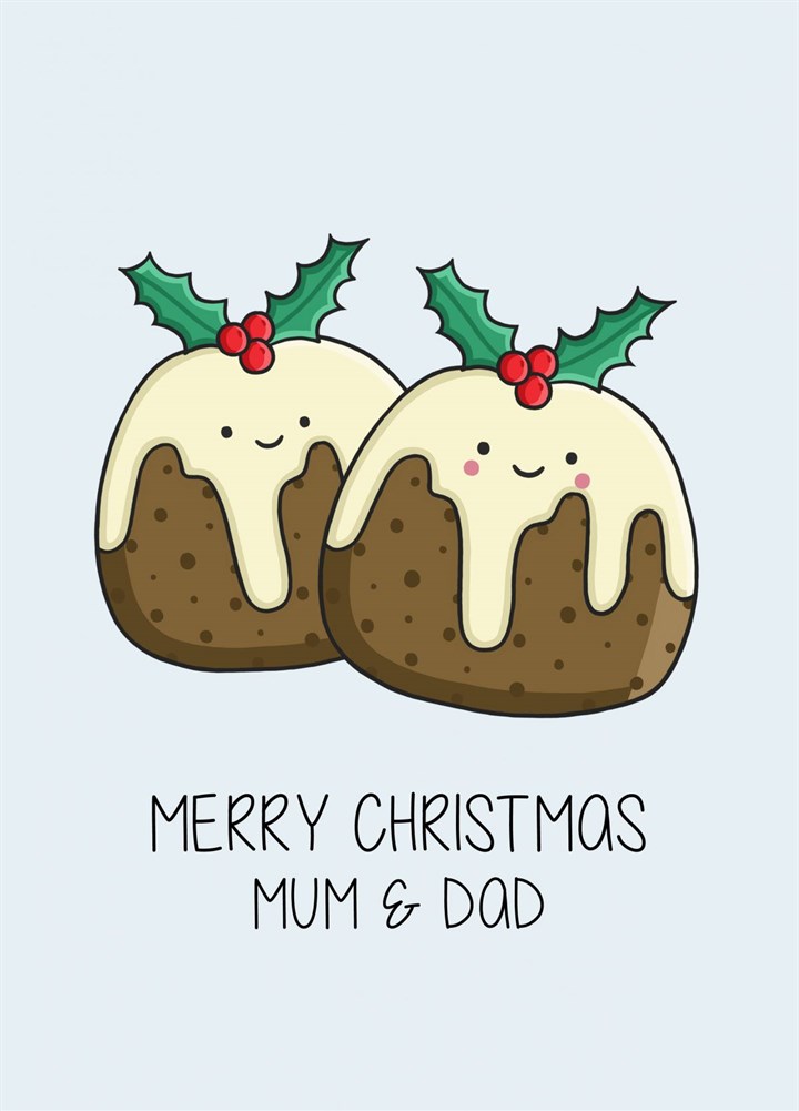 Christmas Pudding Mum & Dad Card
