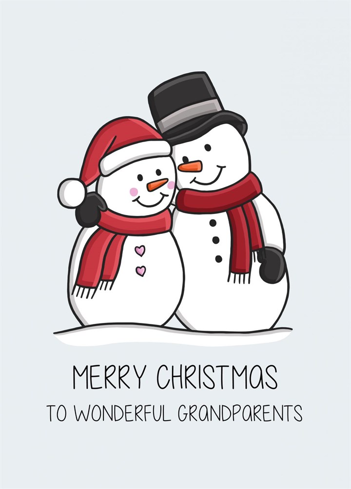 Christmas Snowmen Wonderful Grandparents Card