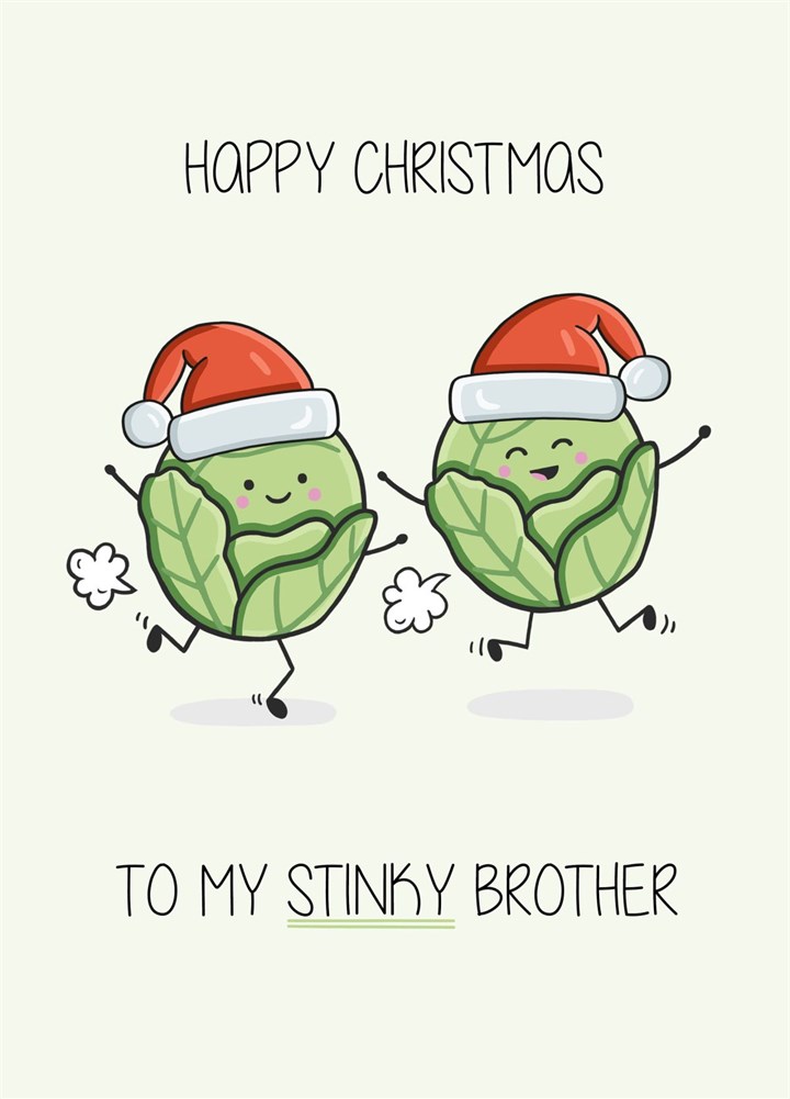 Stinky Brother At Christmas Card