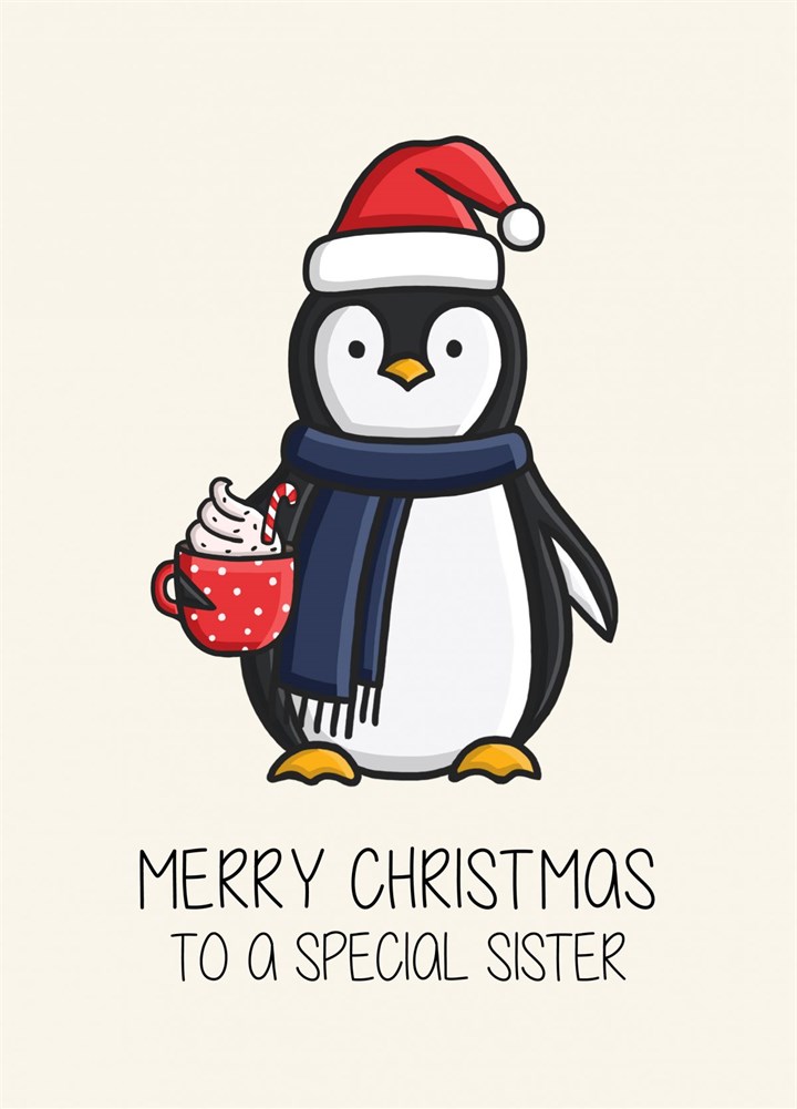 Christmas Penguin Special Sister Card