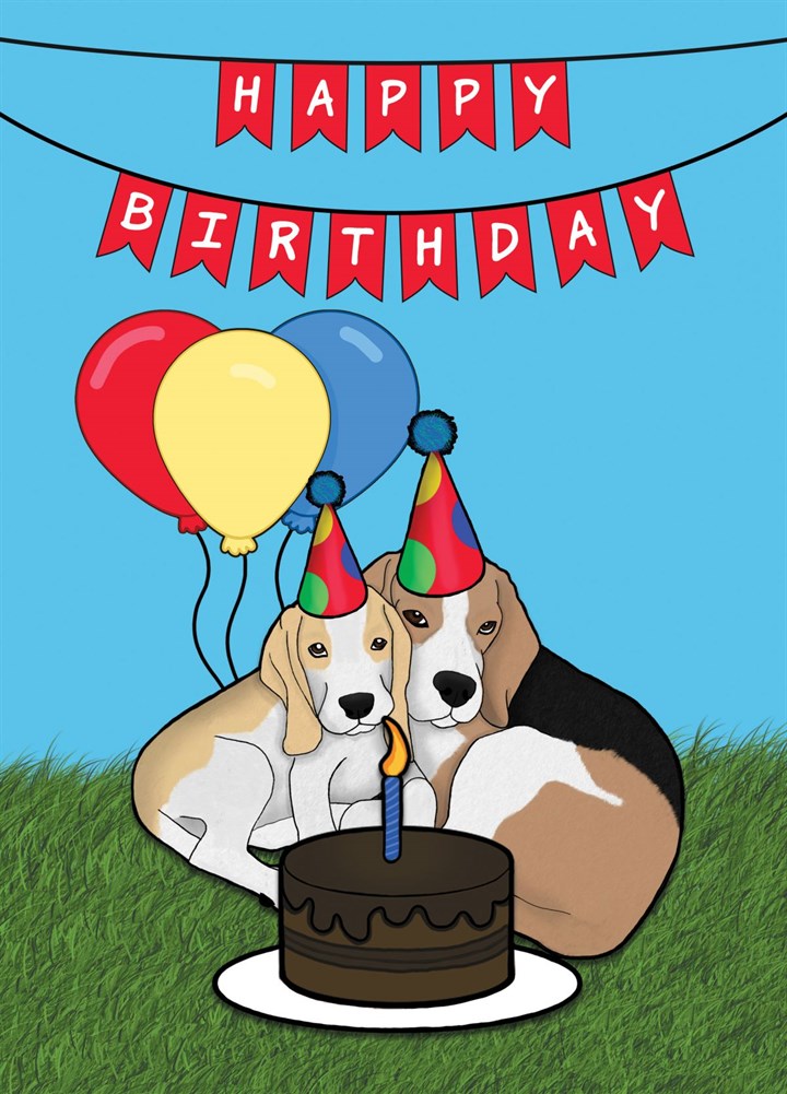 Happy Birthday Beagles Card