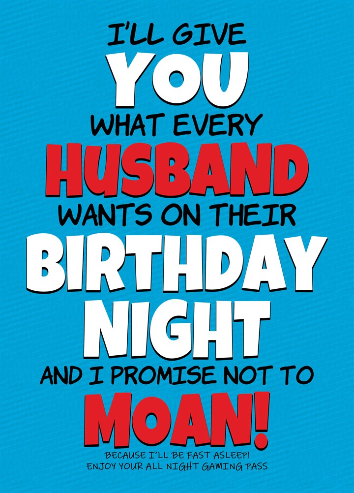 Husband Birthday Night Card