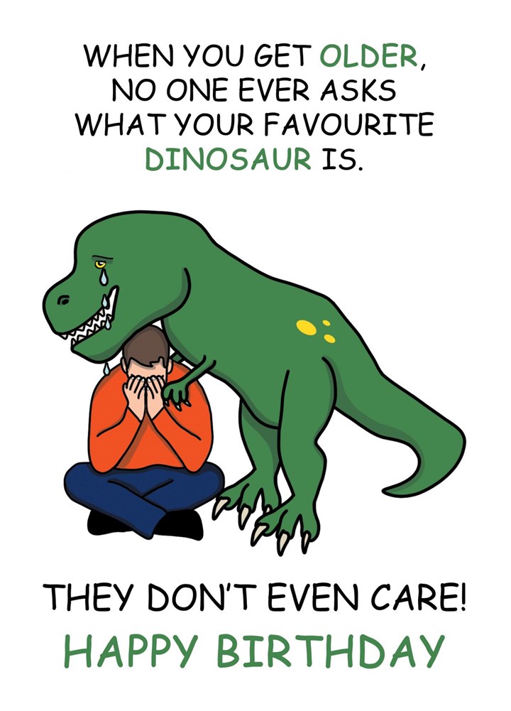 Funny Favourite Dinosaur Meme Birthday Card
