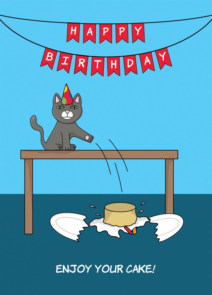 Cake Smash Cat Card