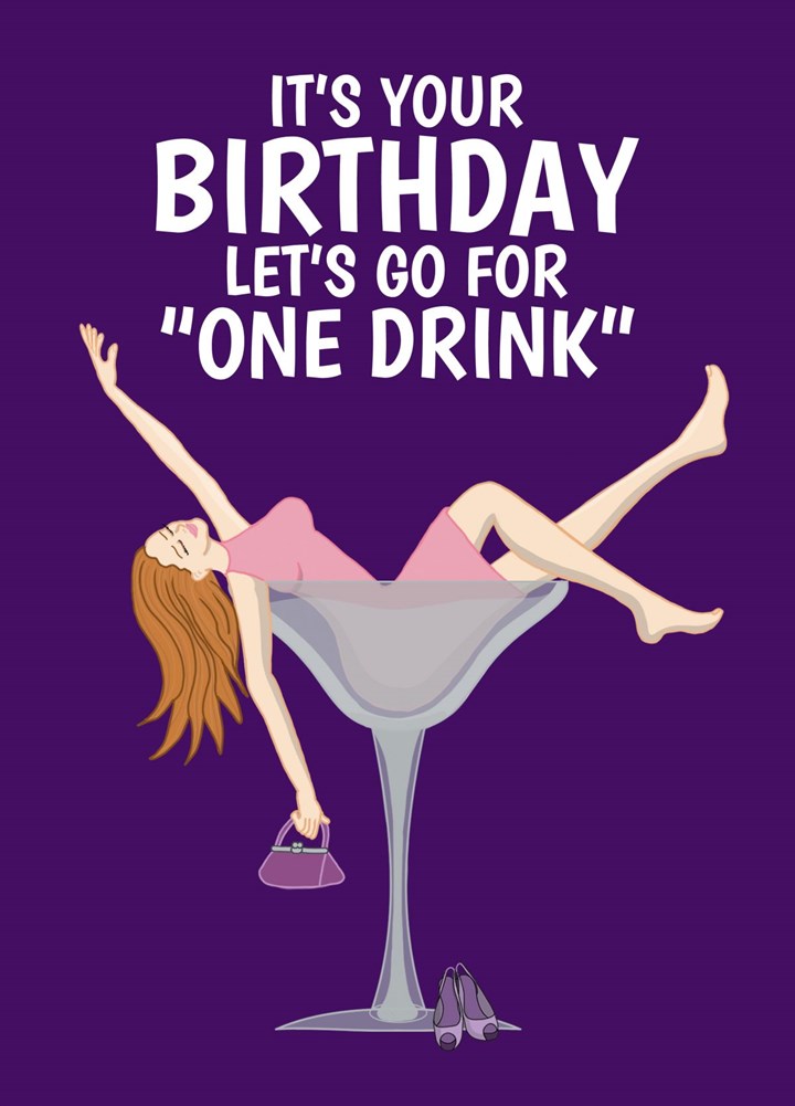 Let's Go For "One Drink" Card