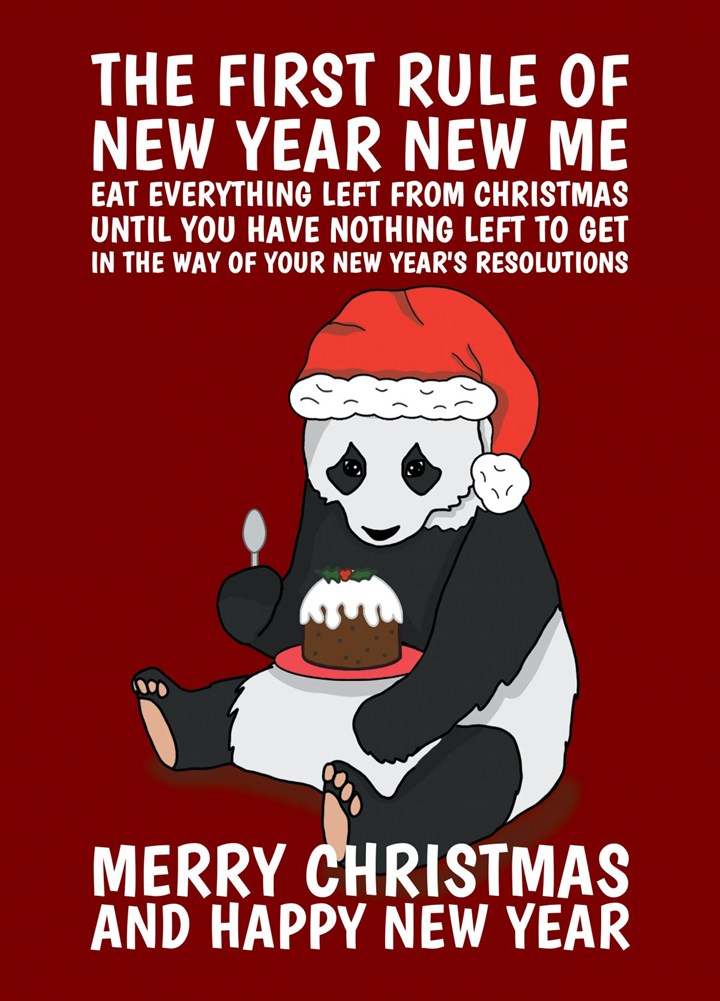 New Year New Me Funny Panda Card