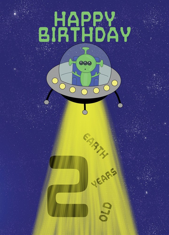 2 Earth Years Today Happy Birthday Card