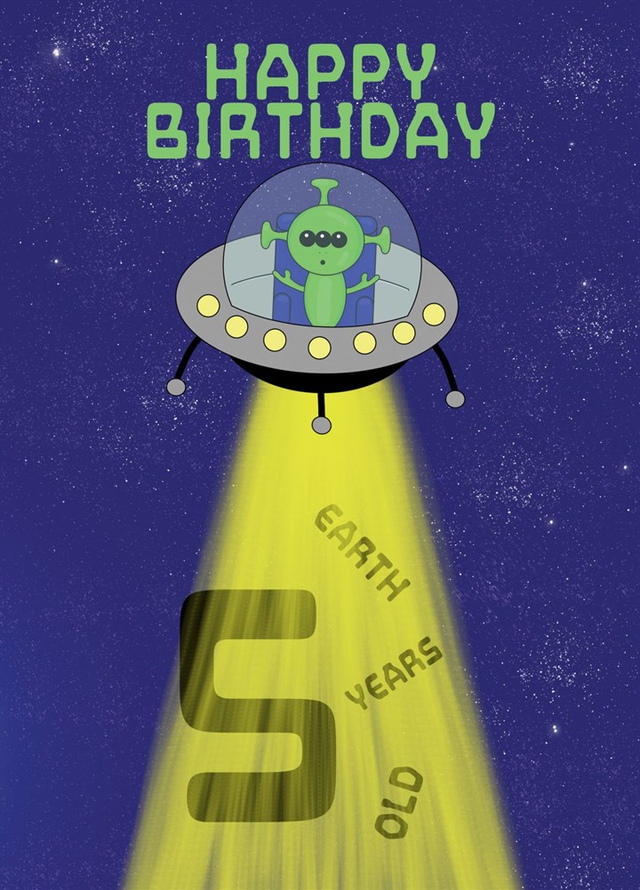 5 Earth Years Today Happy Birthday Card