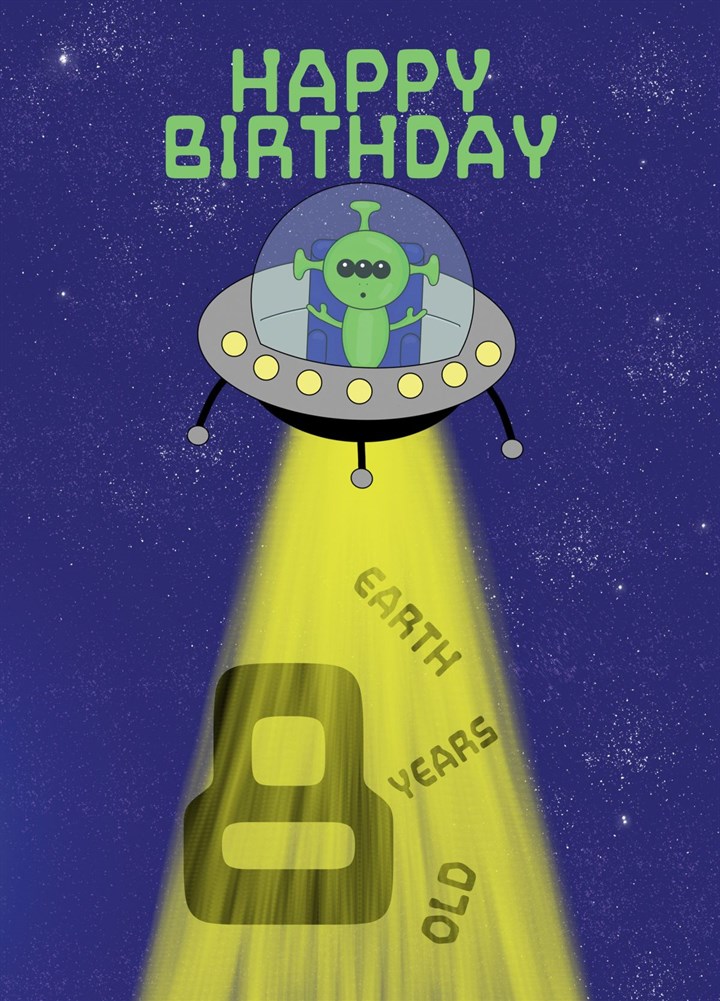 8 Earth Years Today Happy Birthday Card