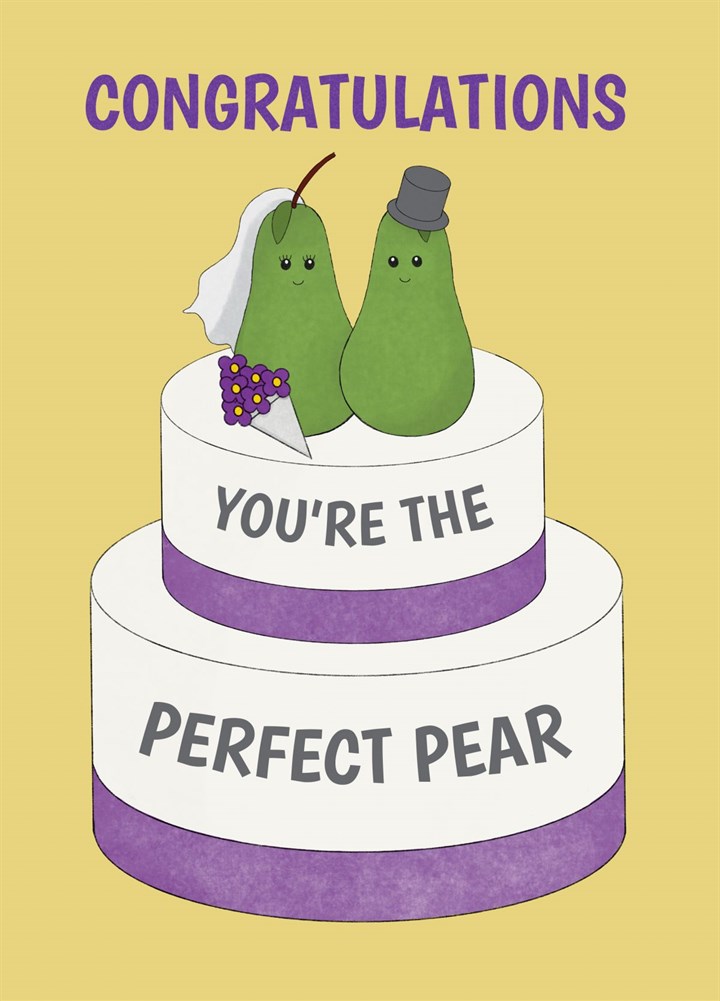 Perfect Pear Wedding Congratulations Card