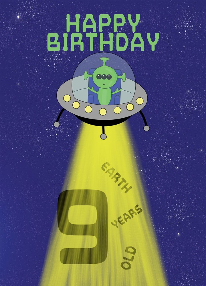 9 Earth Years Today Happy Birthday Card