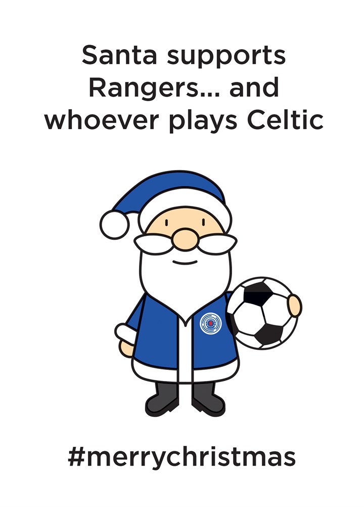 Santa Supports Rangers Card
