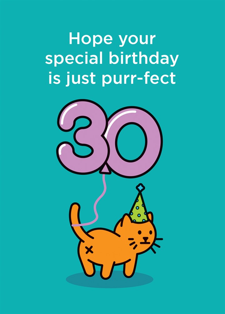 30 Birthday Purr-Fect Card