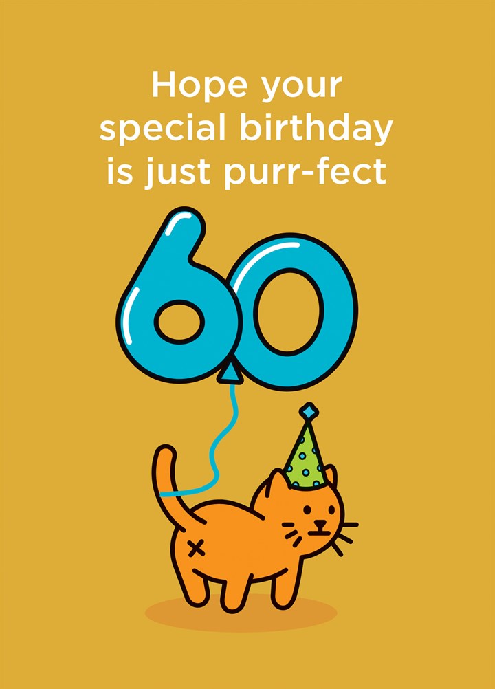 60 Birthday Purr-Fect Card