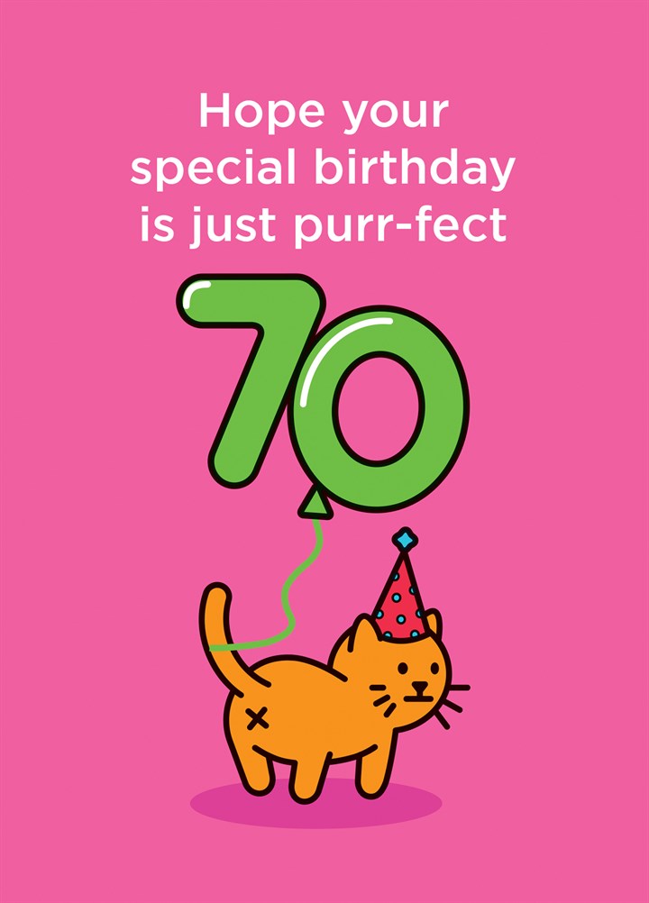 70 Birthday Purr-Fect Card
