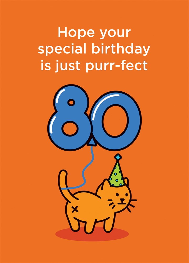 80 Birthday Purr-Fect Card