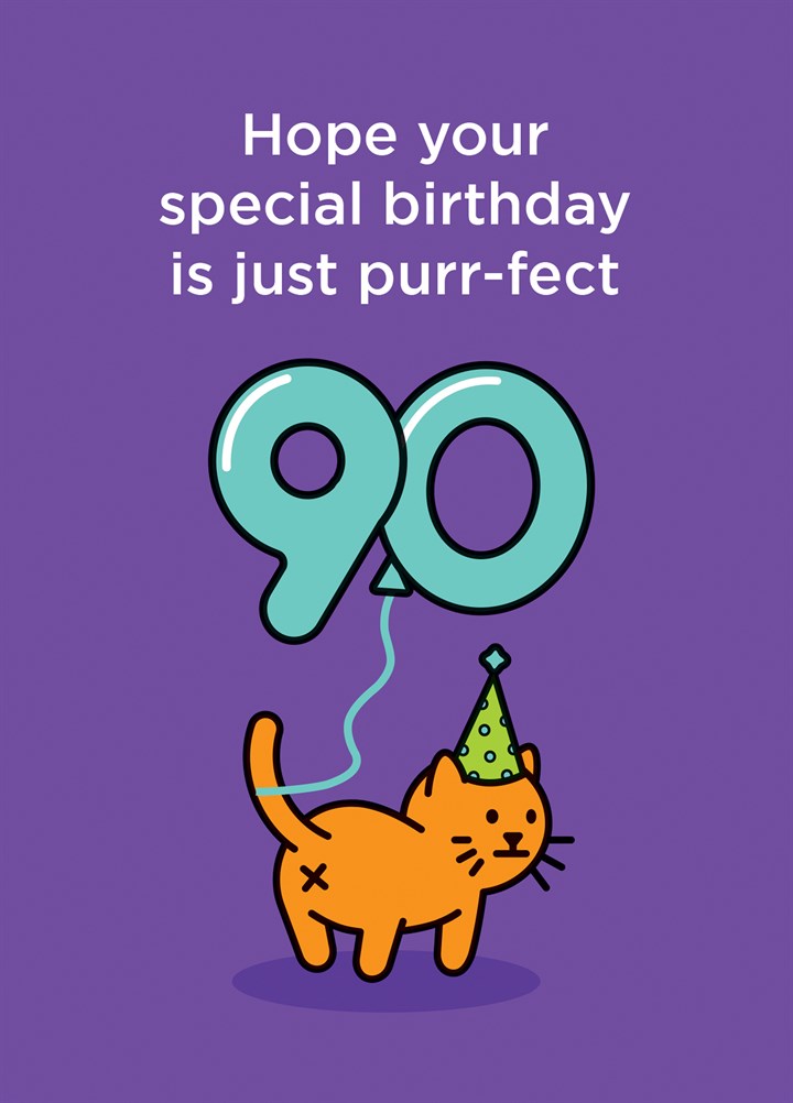 90 Birthday Purr-Fect Card