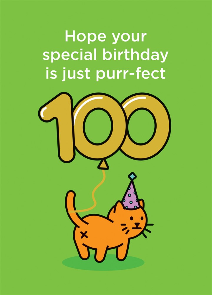 100 Birthday Purr-Fect Card