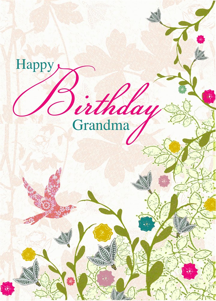 Grandma Birthday Flowers Card