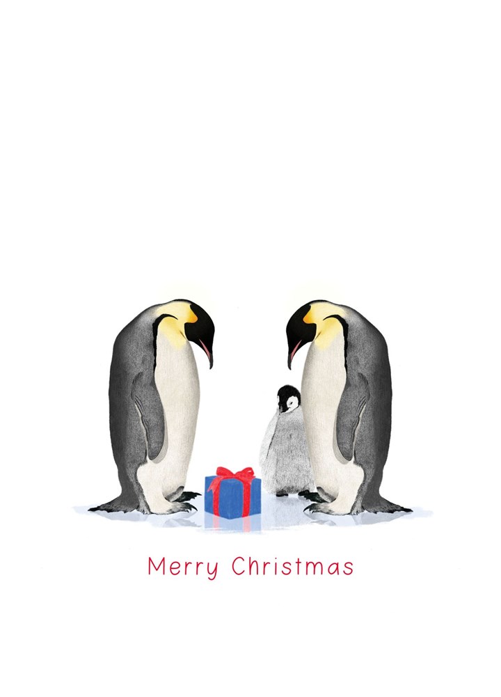 Christmas Penguin Family Card