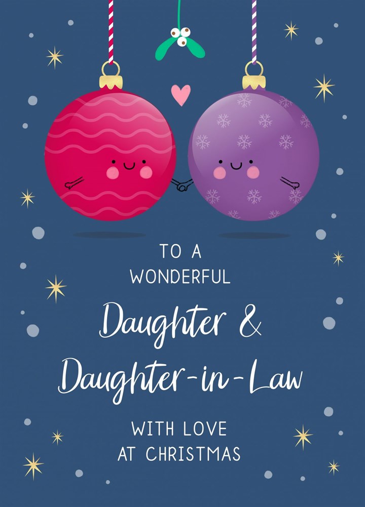 Wonderful Daughter & Daughter-in-Law Christmas Card