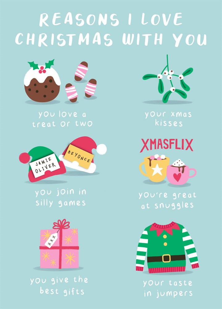 Reasons I Love Christmas With You Card