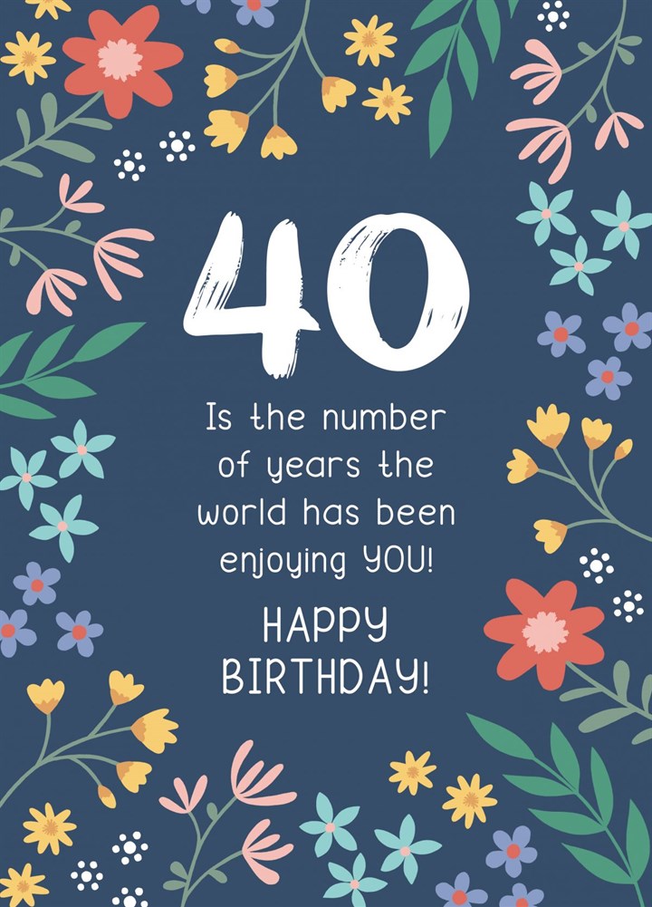 40 Years Enjoying You Birthday Card