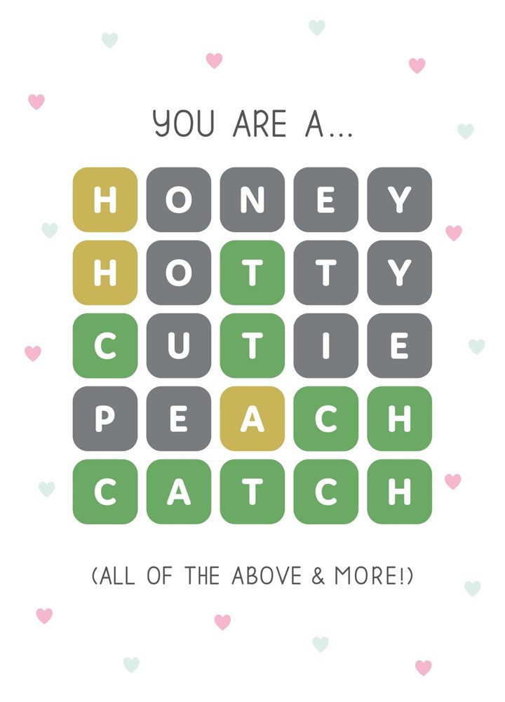 Wordle You're A Catch Card