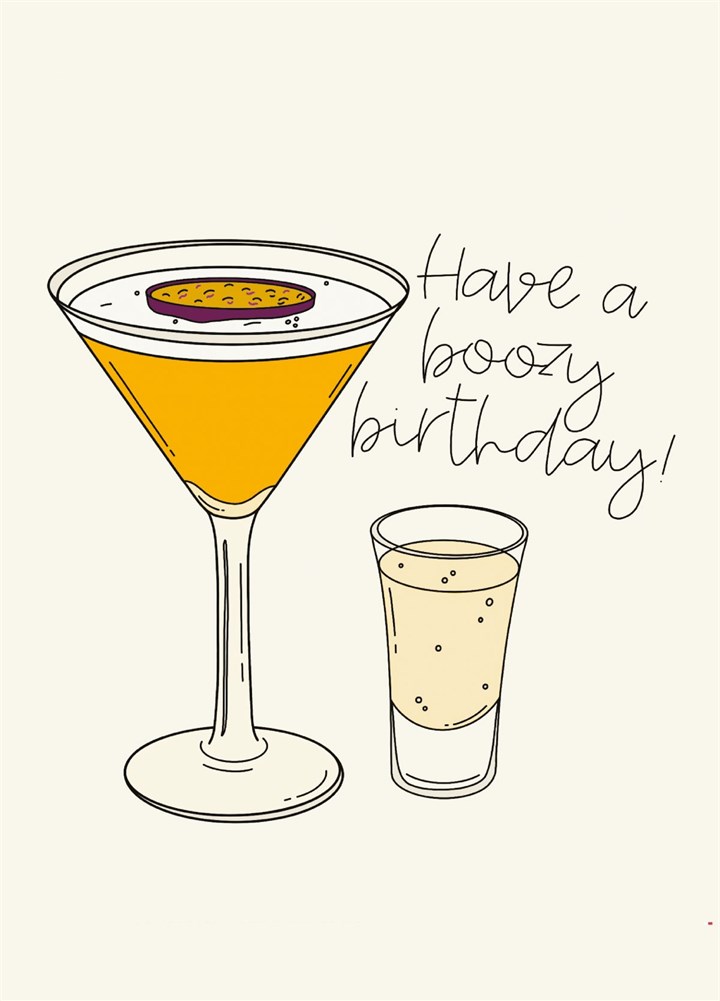 Have A Boozy Birthday - Pornstar Martini Card